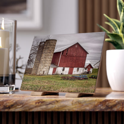 U R There Photography Fostoria Red I Rustic Farmhouse Decorative Ceramic Tile