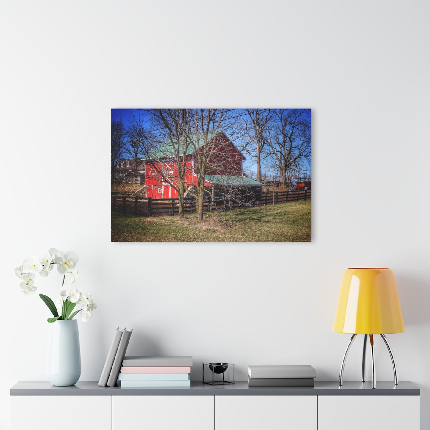 U R There Photography Imlay City Road Cow Barn II Rustic Farmhouse Acrylic Wall Print 14 "x 11"
