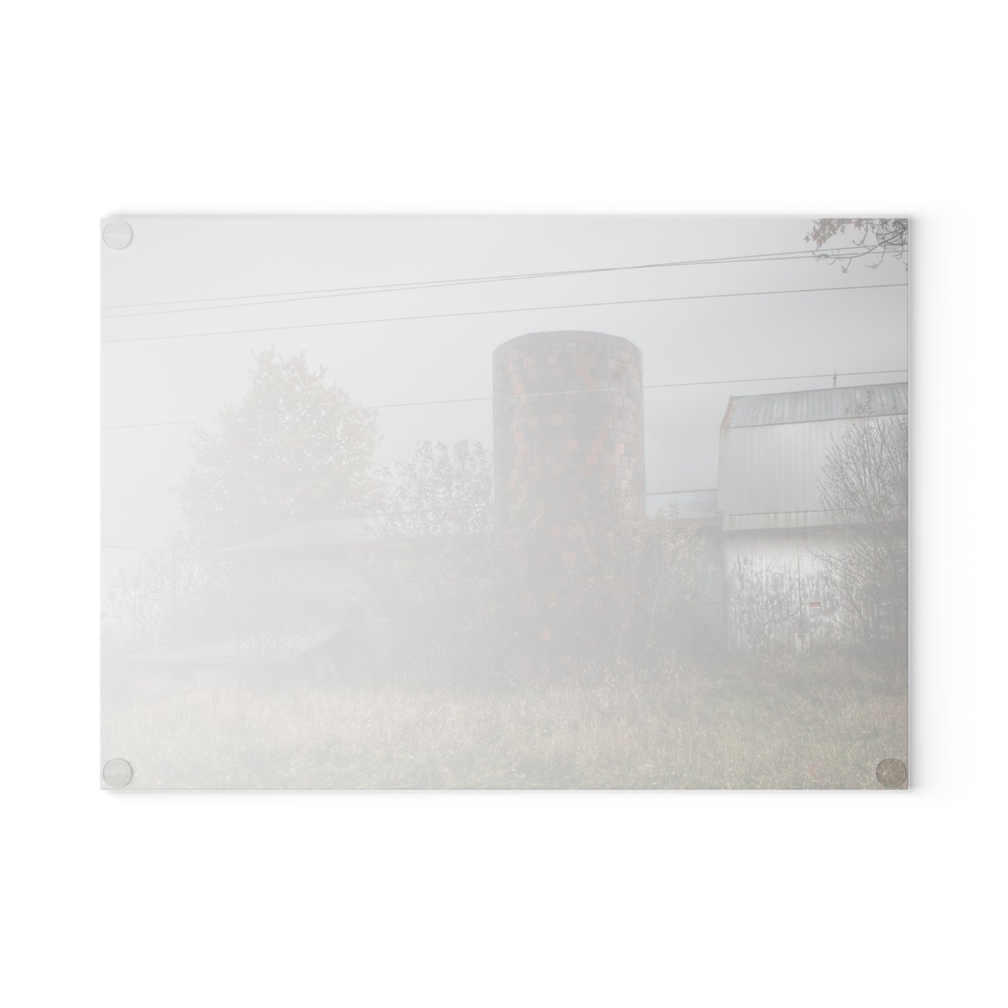 U R There Photography Bordman Road Grey Rustic Farmhouse Tempered-Glass Cutting Board