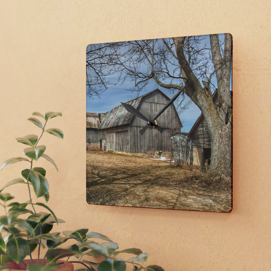 U R There Photography Church Road Greys Rustic Farmhouse Acrylic Analog Wall Clock