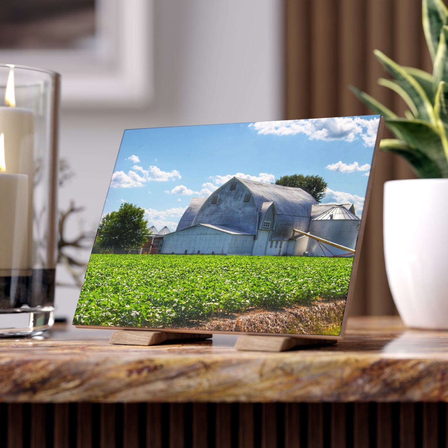 U R There Photography Canada Road White Rustic Farmhouse Decorative Ceramic Tile