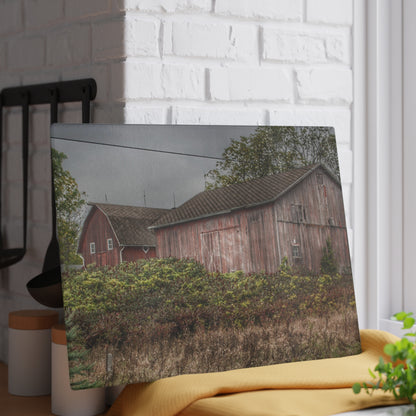 U R There Photography Washburn Reds I Rustic Farmhouse Tempered-Glass Cutting Board