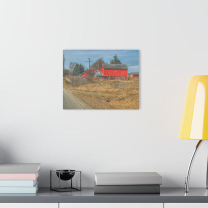 U R There Photography West Brown Road Red Rustic Farmhouse Acrylic Wall Print