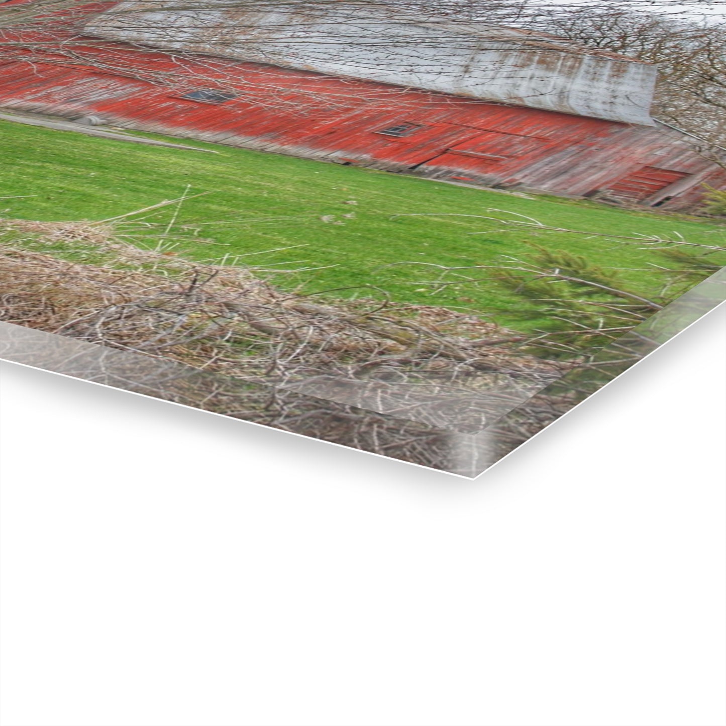 U R There Photography Dodge Road Rusted Red Rustic Farmhouse Acrylic Wall Print