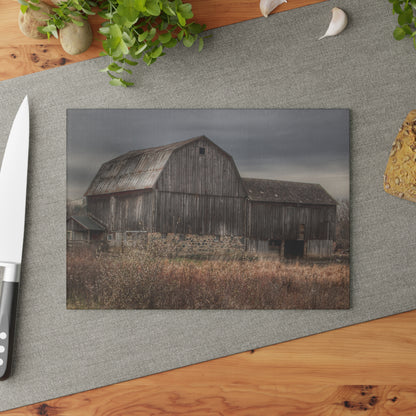 U R There Photography Majestic Grey Rustic Farmhouse Tempered-Glass Cutting Board