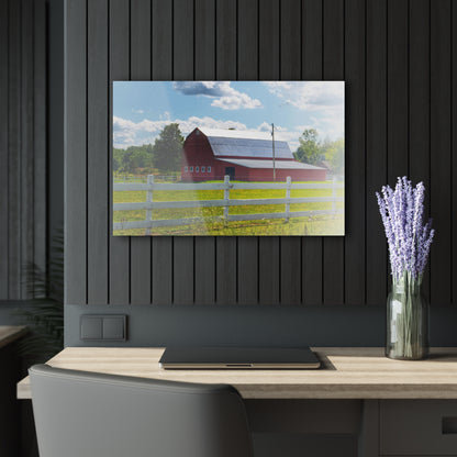 U R There Photography Burt Road Red Rustic Farmhouse Acrylic Wall Print