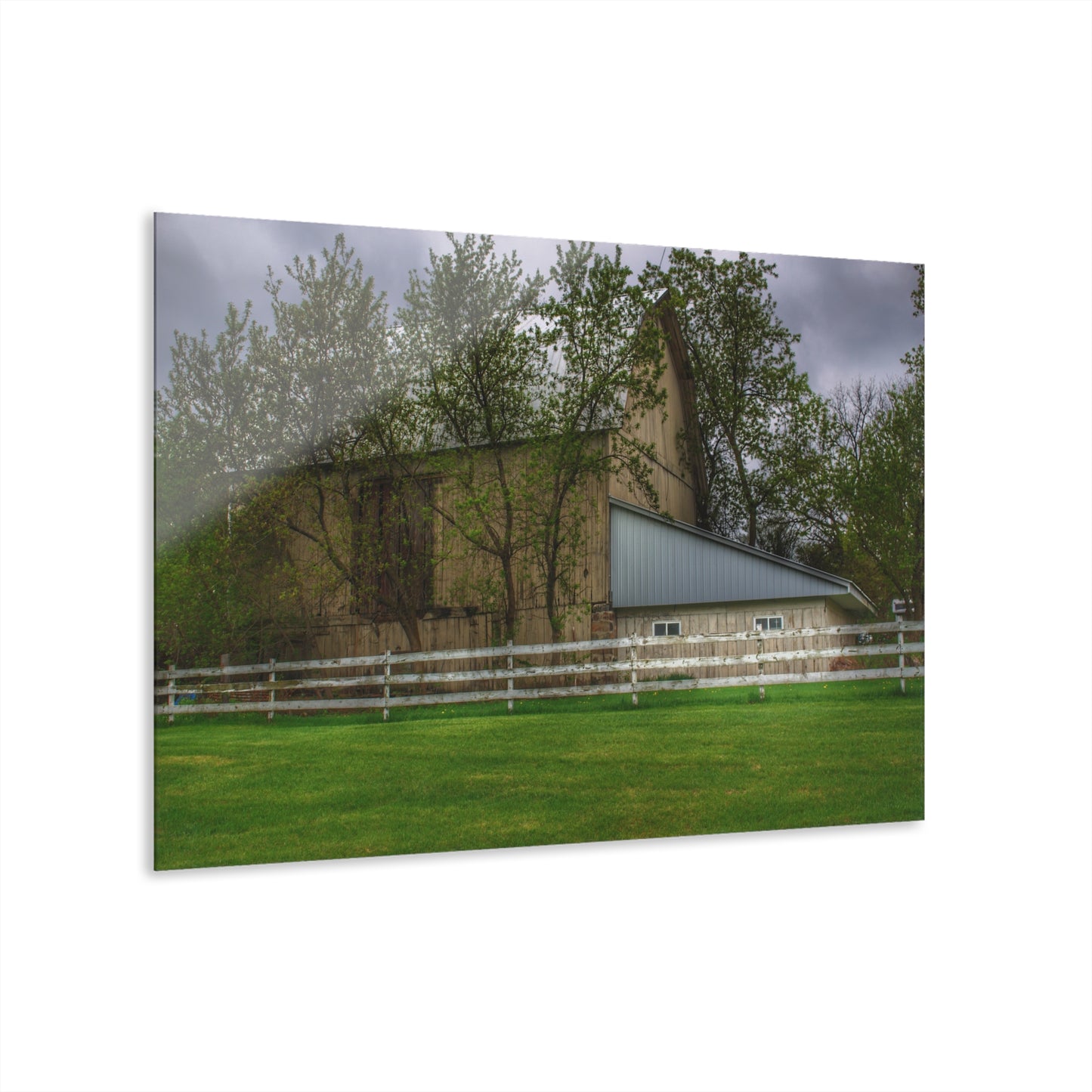 U R There Photography Grange Hall Road Whitewash Grey Rustic Farmhouse Acrylic Wall Print