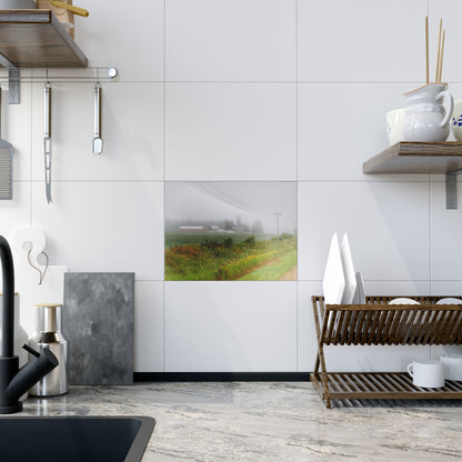 U R There Photography Beyond the Fog Rustic Farmhouse Decorative Ceramic Tile