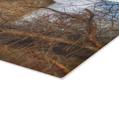 U R There Photography Hidden Silo of Fostoria Road Rustic Farmhouse Tempered-Glass Cutting Board