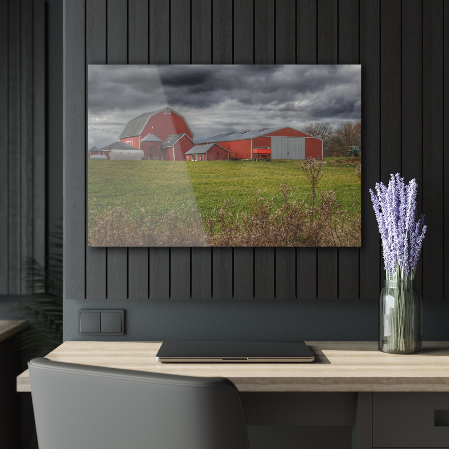 U R There Photography Castle Road Reds Rustic Farmhouse Acrylic Wall Print
