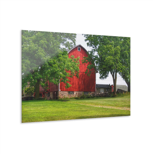 U R There Photography Summer Fieldstone Red Rustic Farmhouse Acrylic Wall Print