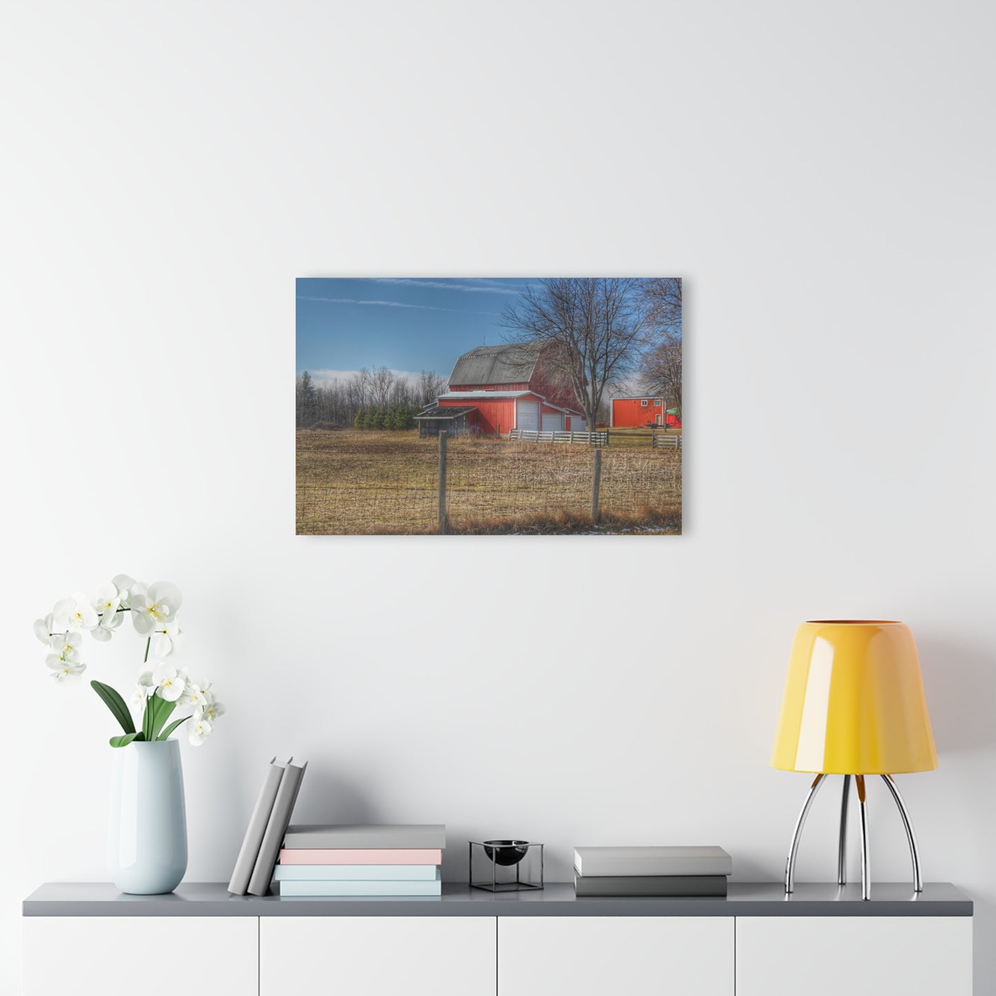 U R There Photography Clifford Road Red II Rustic Farmhouse Acrylic Wall Print