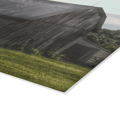 U R There Photography Rich Road Grey Rustic Farmhouse Tempered-Glass Cutting Board