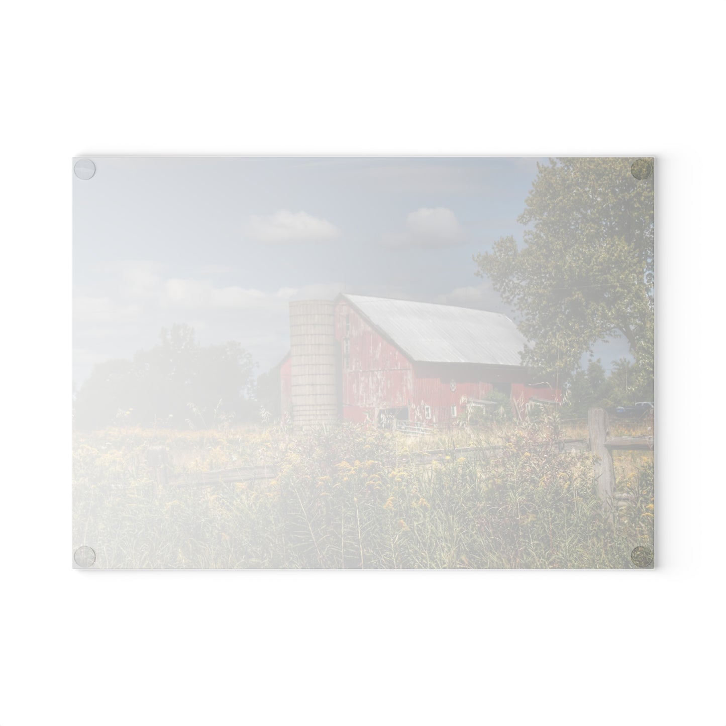 U R There Photography Nettney Road Red Rustic Farmhouse Tempered-Glass Cutting Board
