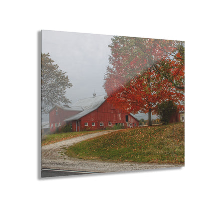 U R There Photography Goodrich Baldwin Road Reds II Rustic Farmhouse Acrylic Wall Print