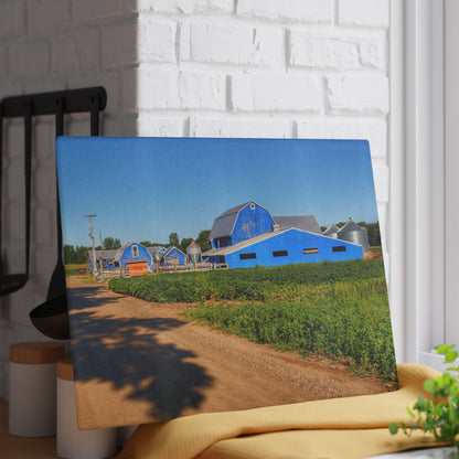 U R There Photography Kidder Road Blues I Rustic Farmhouse Tempered-Glass Cutting Board