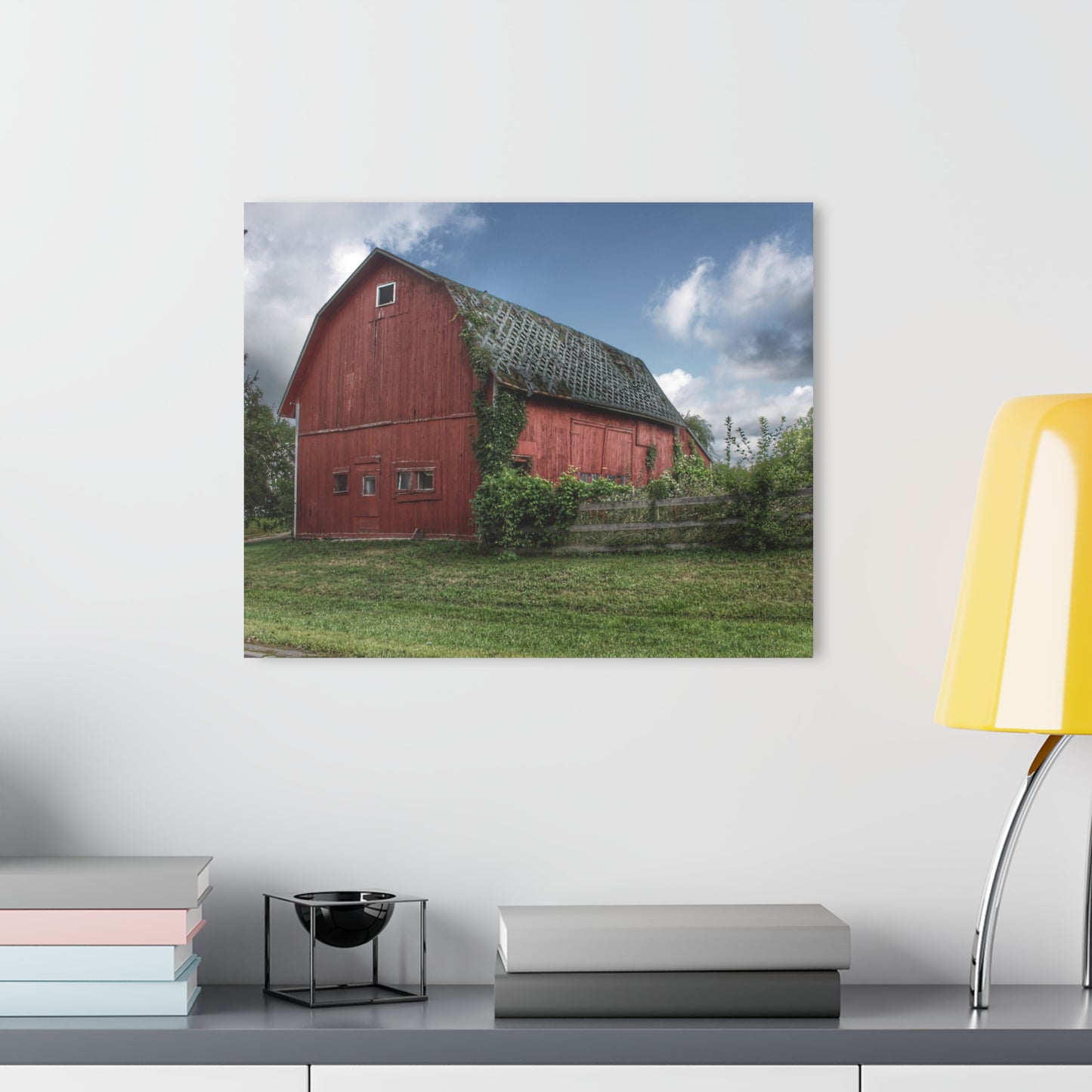 U R There Photography Hegal Road Old Red I Rustic Farmhouse Acrylic Wall Print