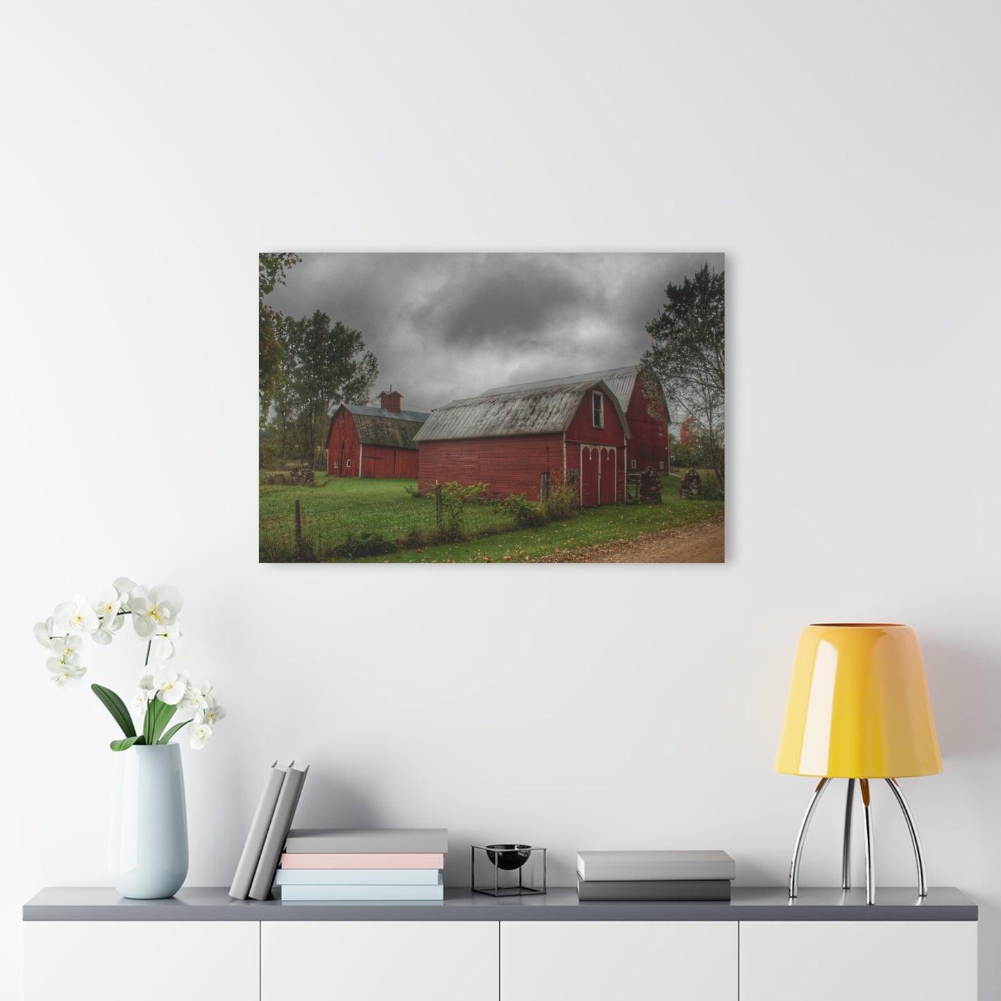 U R There Photography Cramton Road Reds II Rustic Farmhouse Acrylic Wall Print