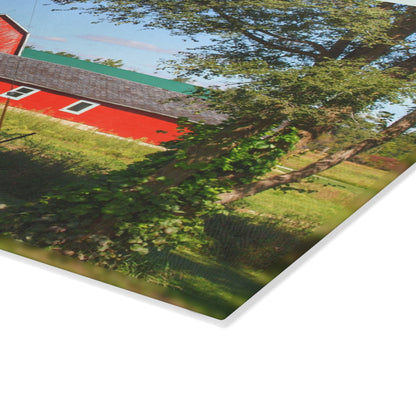 U R There Photography Lake Pleasant Reds II Rustic Farmhouse Tempered-Glass Cutting Board