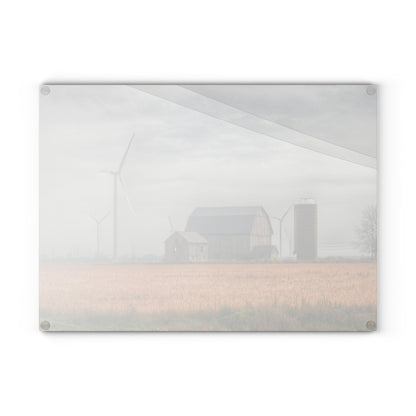 U R There Photography Pinabog Greys Rustic Farmhouse Tempered-Glass Cutting Board