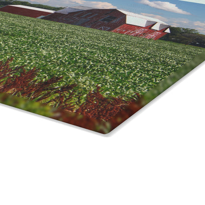 U R There Photography South Gera Road Red Rustic Farmhouse Tempered-Glass Cutting Board
