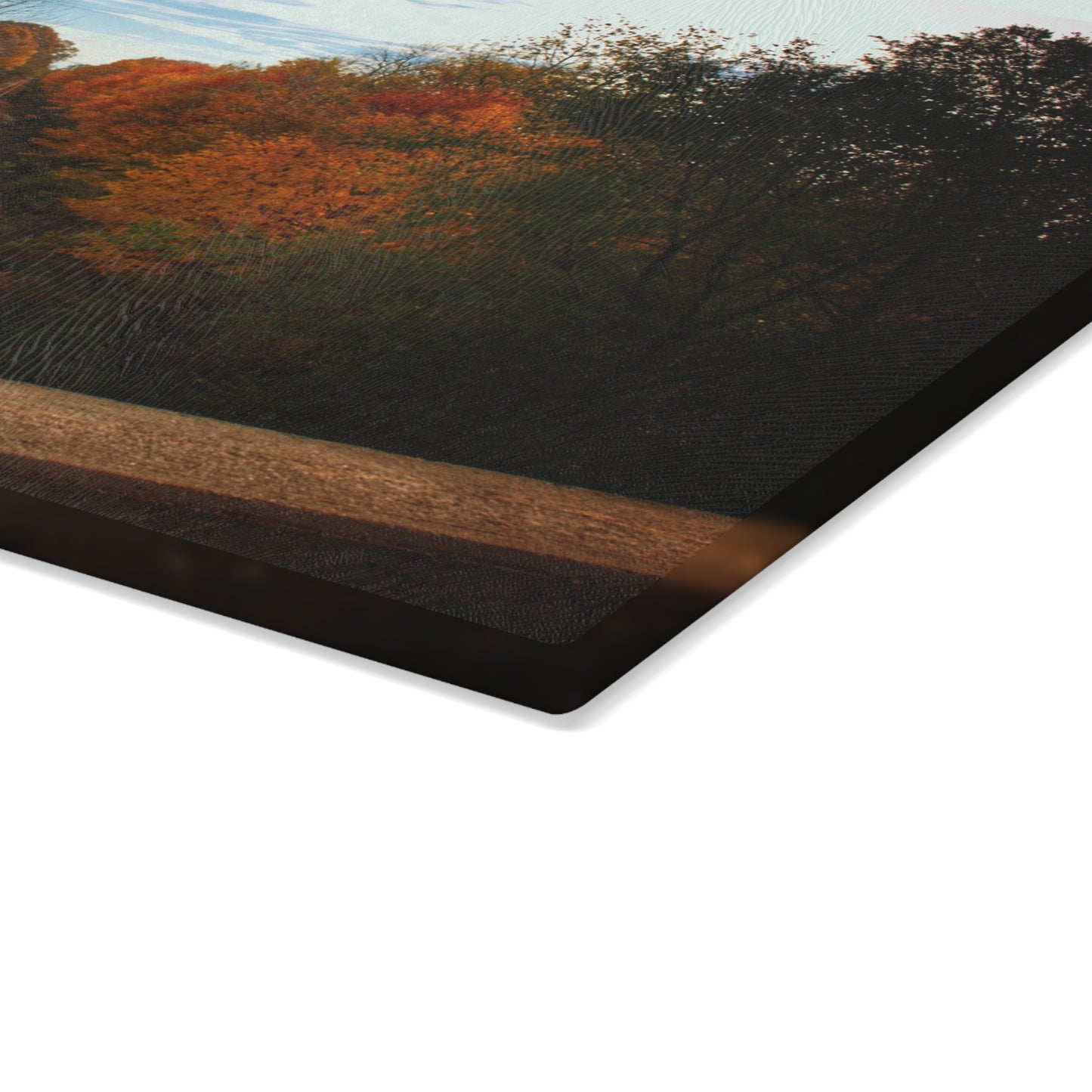 U R There Photography Above the Tracks in Vassar Rustic Farmhouse Tempered-Glass Cutting Board