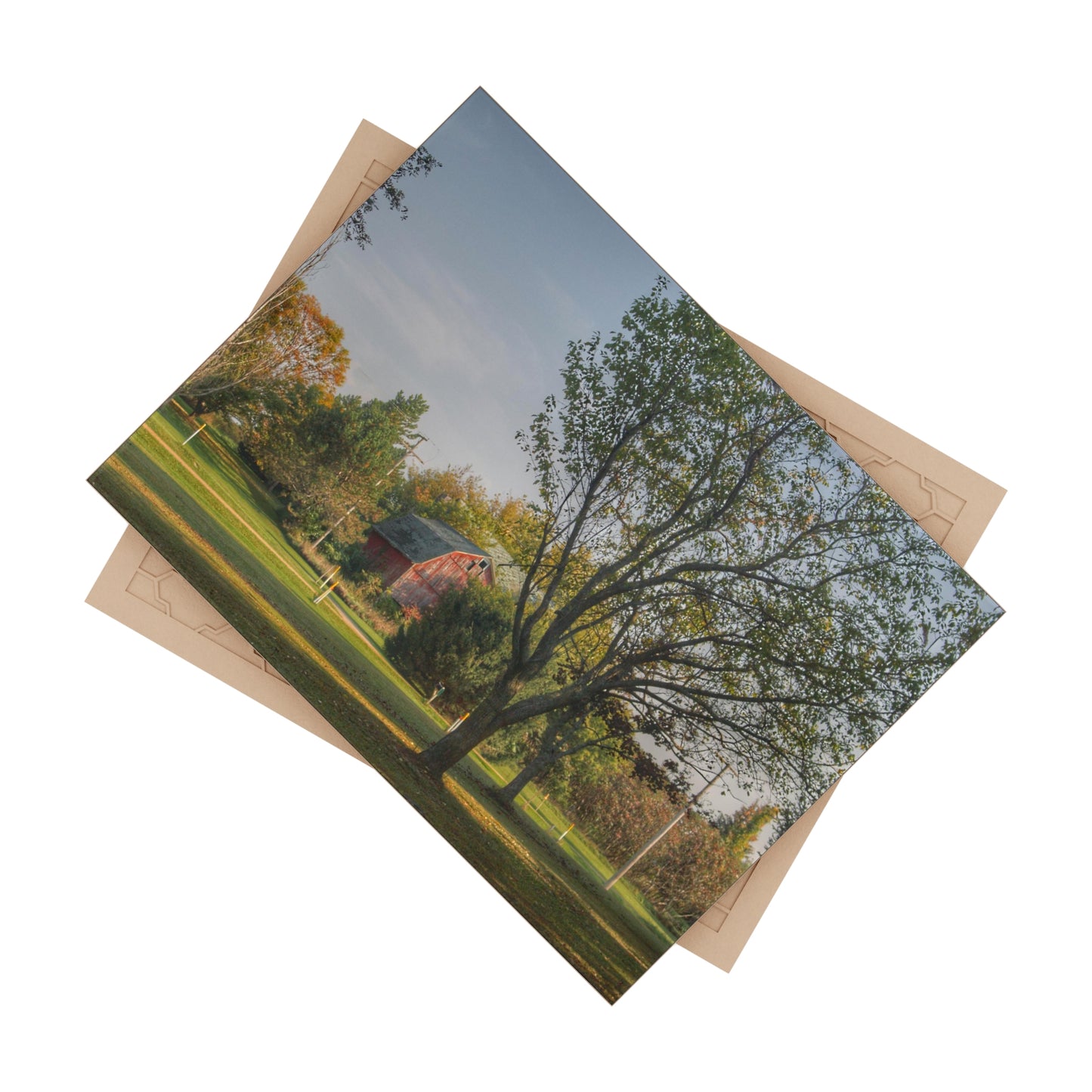 U R There Photography Belle River Red II Rustic Farmhouse Decorative Ceramic Tile