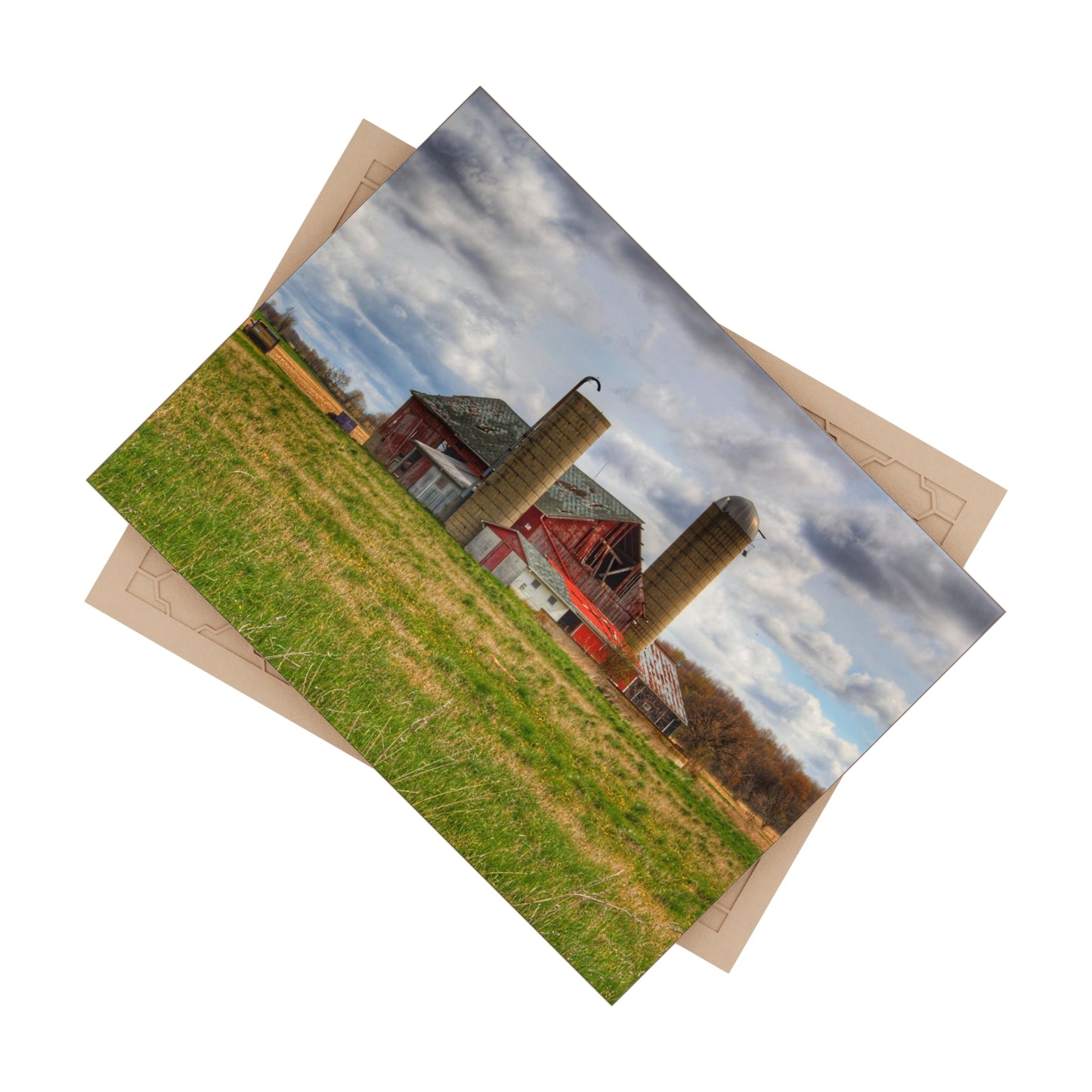 U R There Photography Centerline Road Red Rustic Farmhouse Decorative Ceramic Tile