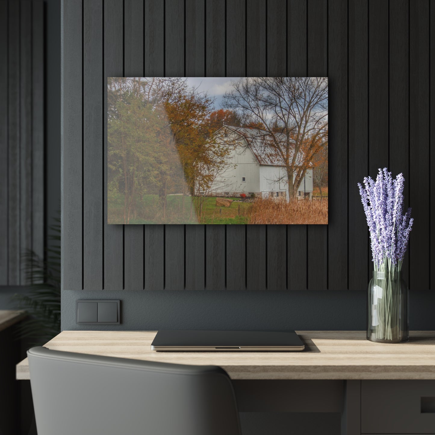 U R There Photography East Oakwood White Rustic Farmhouse Acrylic Wall Print