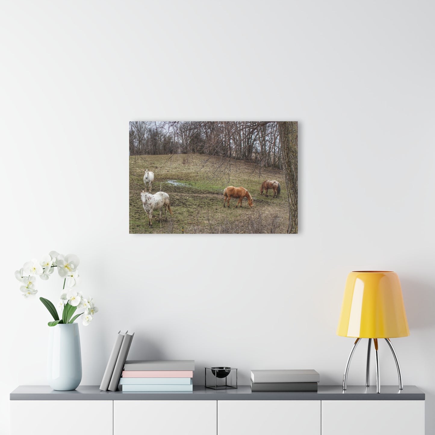 Barn Boutique Modern Farmhouse Acrylic Wall Print| Horses of Barnes Road I