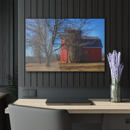 U R There Photography Leonard Road Red Rustic Farmhouse Acrylic Wall Print