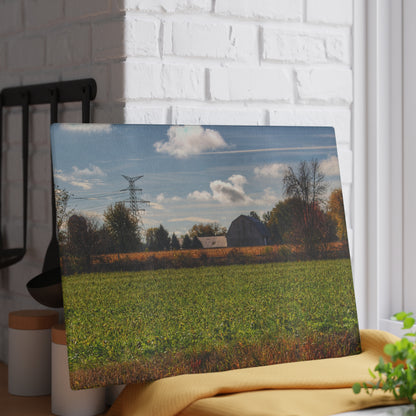 U R There Photography Wadsworth Road Grey Rustic Farmhouse Tempered-Glass Cutting Board
