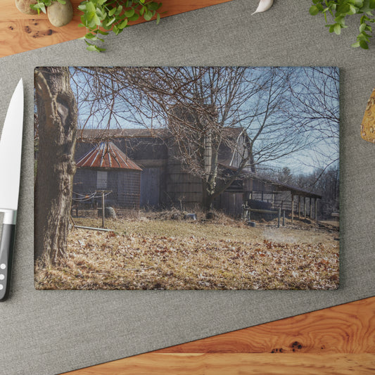 U R There Photography Hagerman Hidden Rustic Farmhouse Tempered-Glass Cutting Board