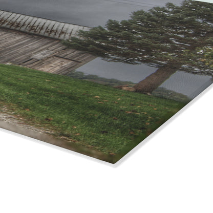 U R There Photography North Lake Road Grey Rustic Farmhouse Tempered-Glass Cutting Board