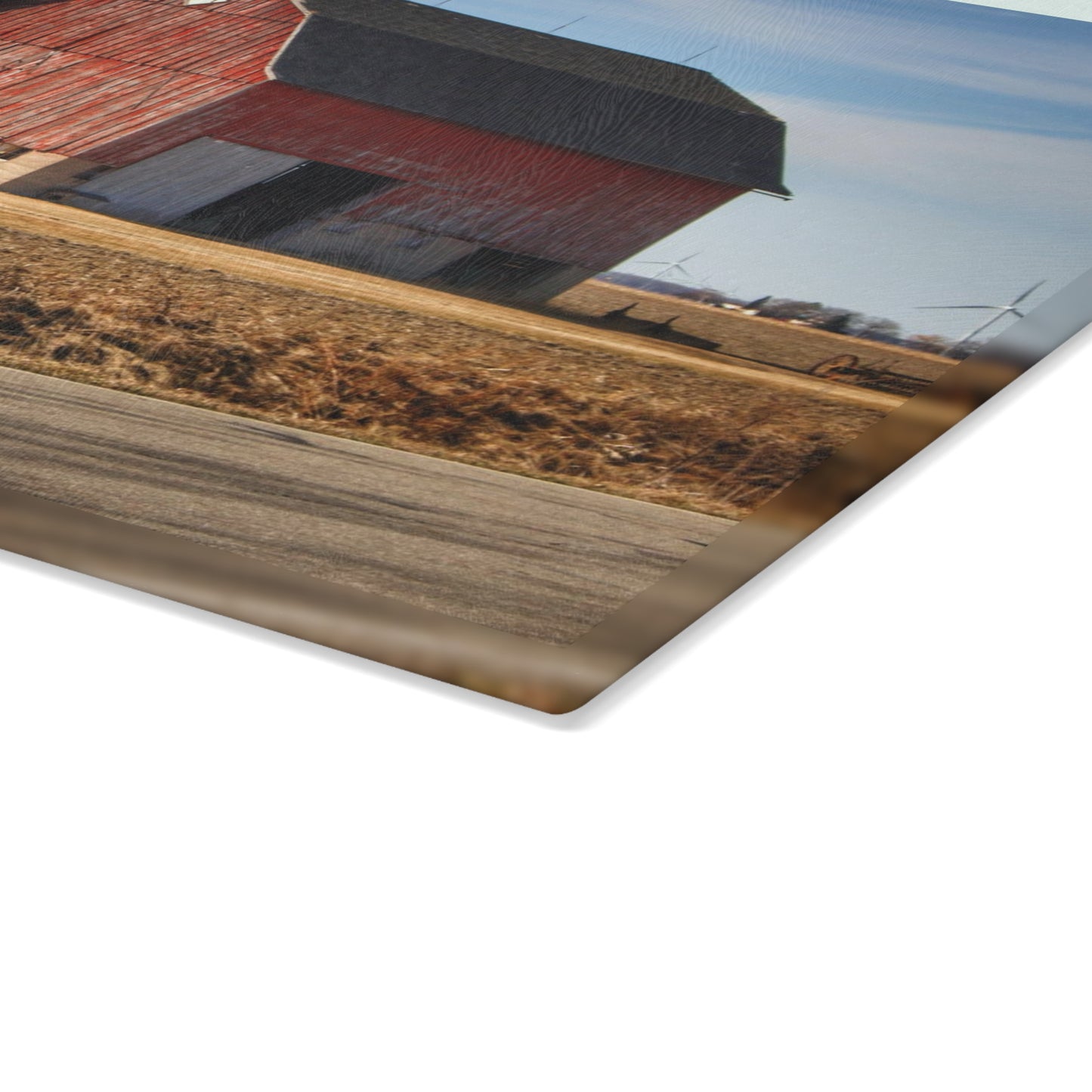 U R There Photography Elmwood Forgotten Apple Red Rustic Farmhouse Tempered-Glass Cutting Board