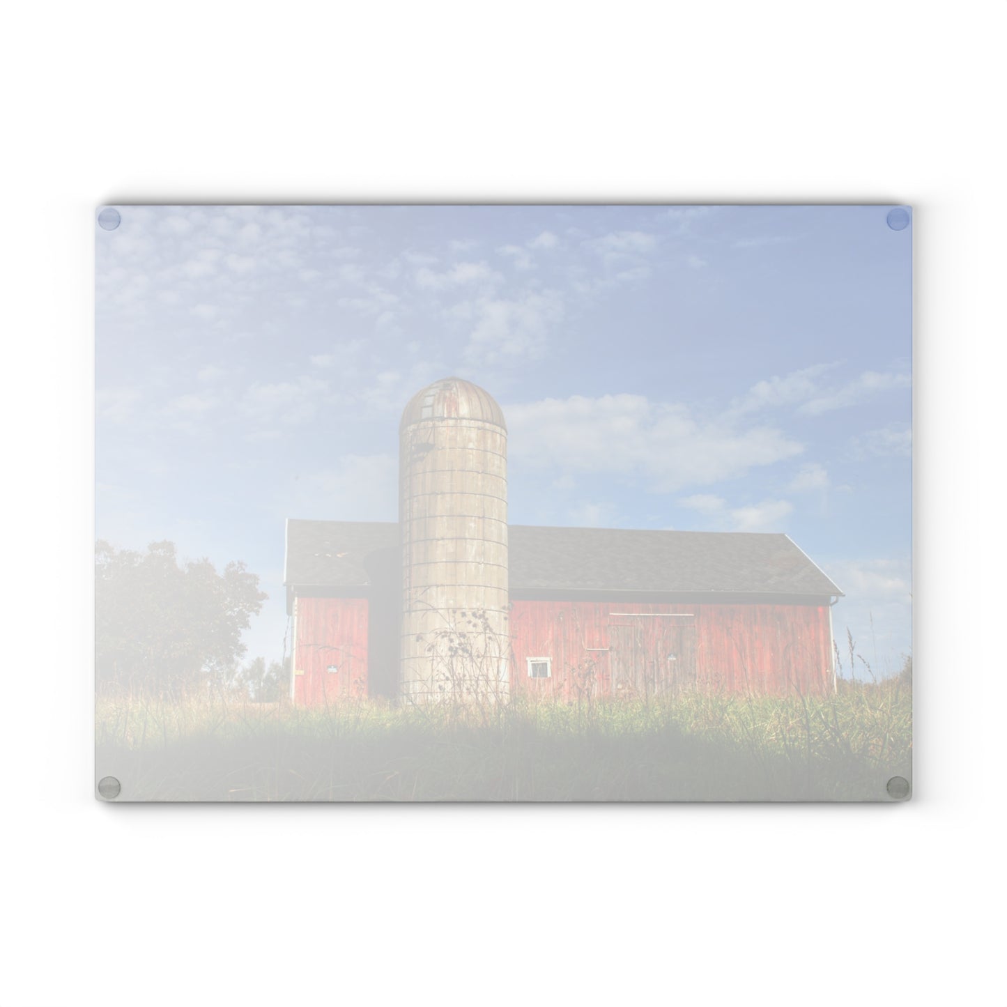 U R There Photography Clarkston Road Red I Rustic Farmhouse Tempered-Glass Cutting Board