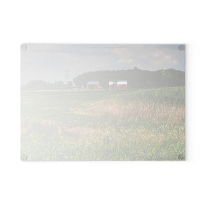 Barn Boutique Rustic Tempered-Glass Cutting Board| Across the Field in Elba II