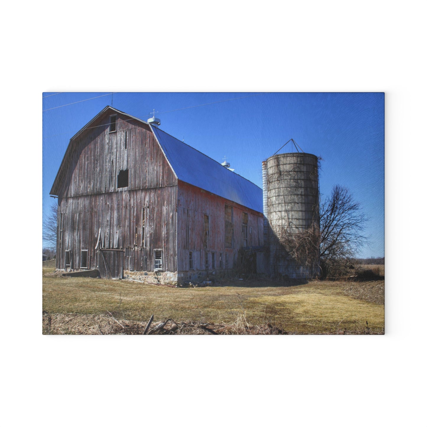 Barn Boutique Rustic Tempered-Glass Cutting Board| North Irish Road Red I