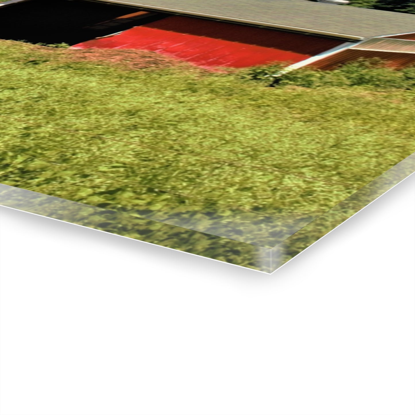 U R There Photography McKeen Lake Road Reds II Rustic Farmhouse Acrylic Wall Print