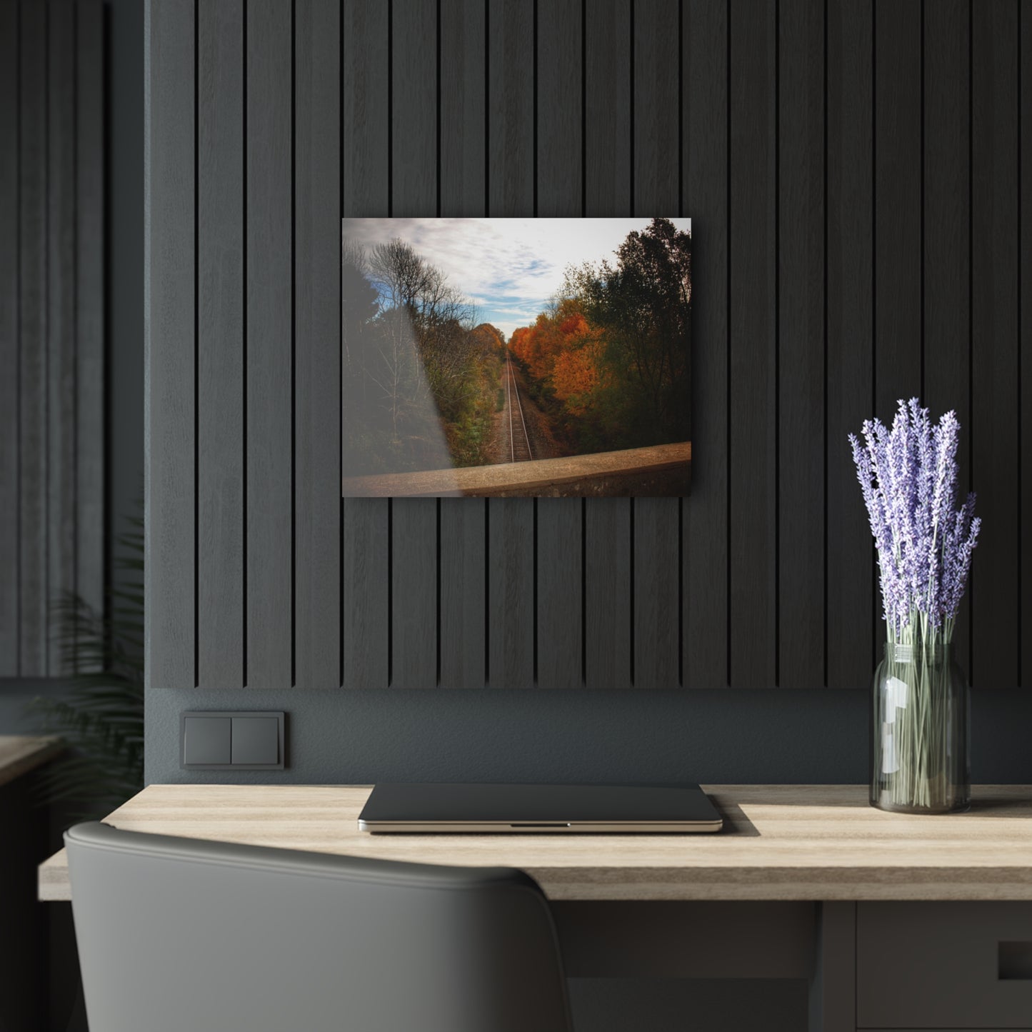U R There Photography Above the Tracks in Vassar Rustic Farmhouse Acrylic Wall Print