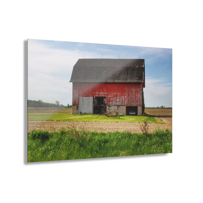 U R There Photography Unionville Elmwood Road Red I Rustic Farmhouse Acrylic Wall Print