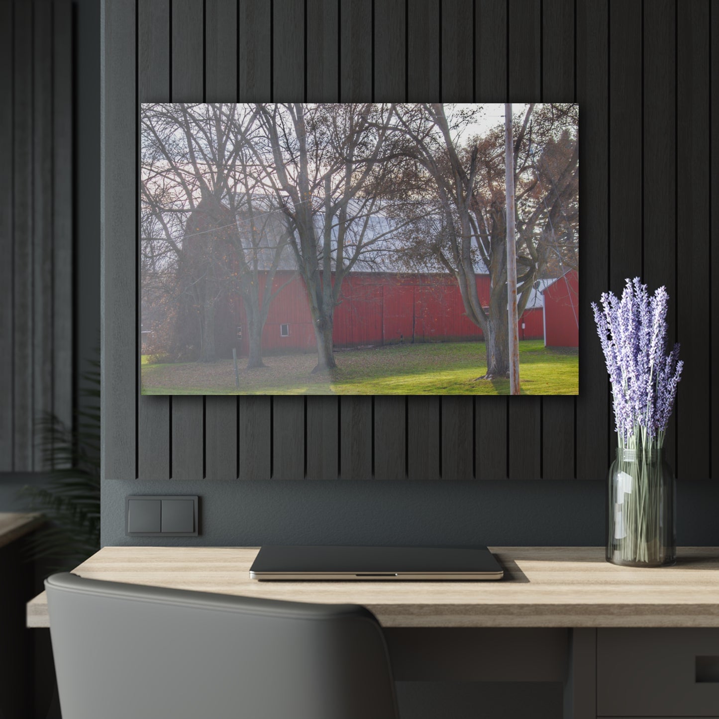 U R There Photography Vienna Road Hidden Red Rustic Farmhouse Acrylic Wall Print