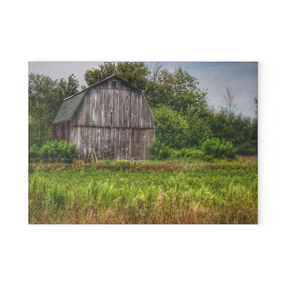 U R There Photography Frankford Road Grey Rustic Farmhouse Tempered-Glass Cutting Board