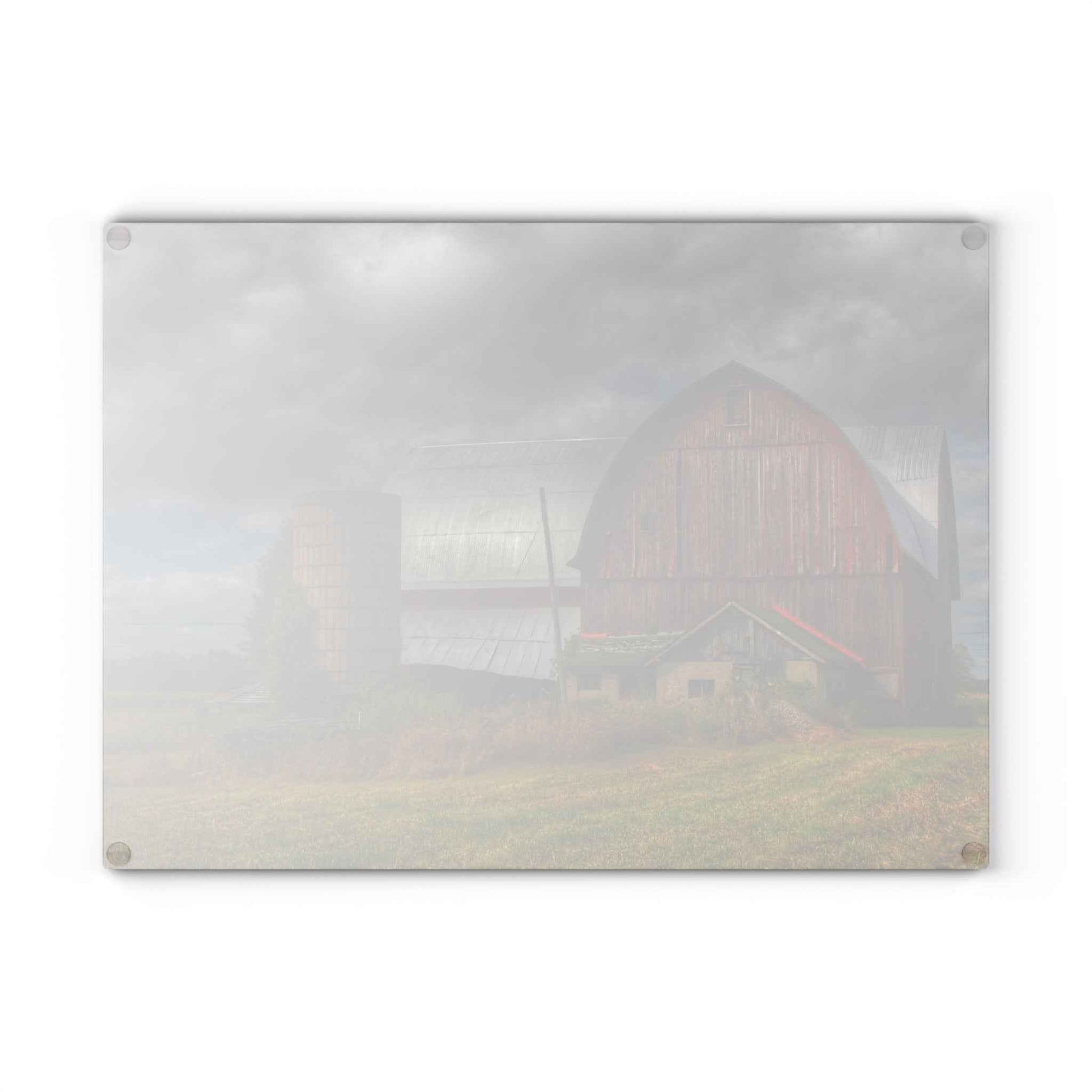 U R There Photography Valentine Road Red I Rustic Farmhouse Tempered-Glass Cutting Board