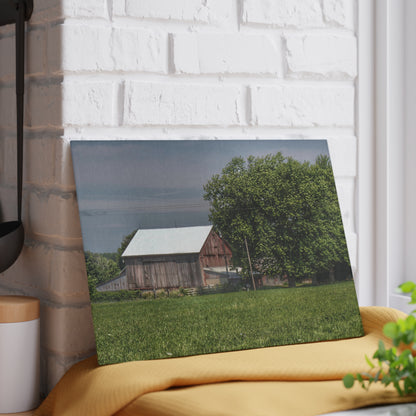 U R There Photography Castle Road Cow Barn III Rustic Farmhouse Tempered-Glass Cutting Board