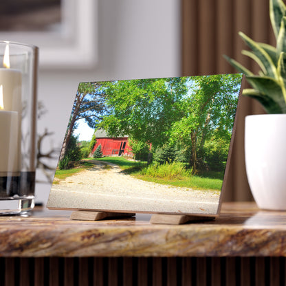 U R There Photography Caro Hidden Red Rustic Farmhouse Decorative Ceramic Tile