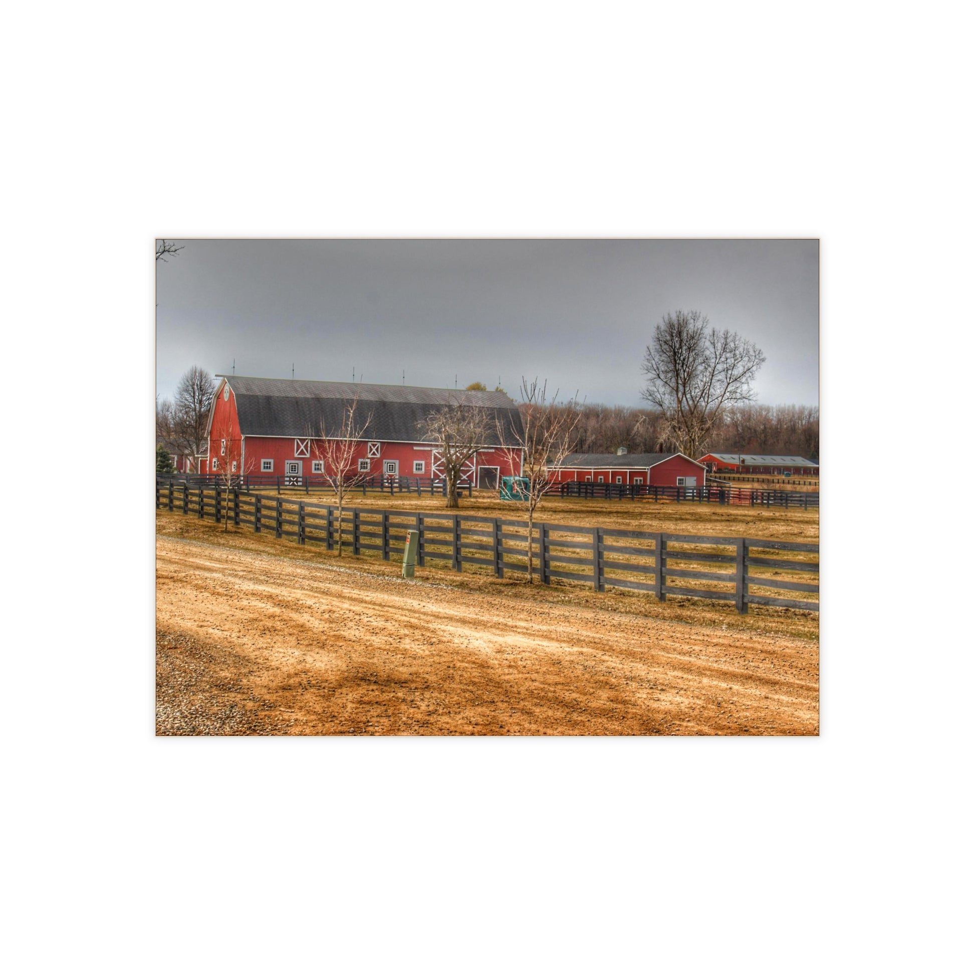 U R There Photography Barber Road Farm II Rustic Farmhouse Decorative Ceramic Tile 6" × 8" Glossy