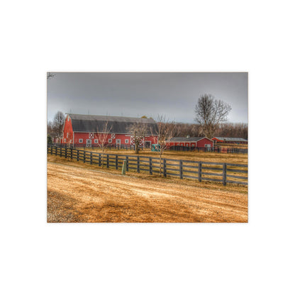 U R There Photography Barber Road Farm II Rustic Farmhouse Decorative Ceramic Tile 6" × 8" Glossy