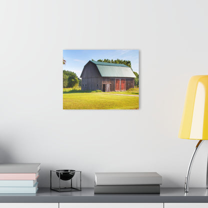 U R There Photography Red Door Barn of Mount Morris Road Rustic Farmhouse Acrylic Wall Print