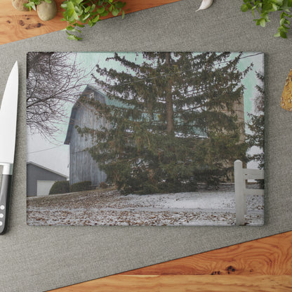 U R There Photography Hollow Corners Hidden Rustic Farmhouse Tempered-Glass Cutting Board
